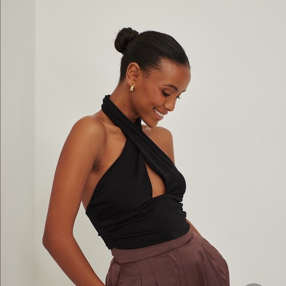 NA-KD Recycled Halterneck Shiny Top_NWT - Picture 1 of 4